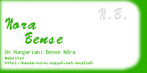 nora bense business card